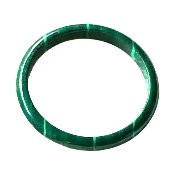 Vintage 7.5 green malachite narrow band ring - Picture 3 of 5